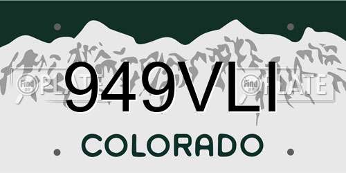 949VLI Colorado License Plate