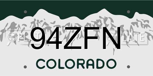 94ZFN Colorado License Plate