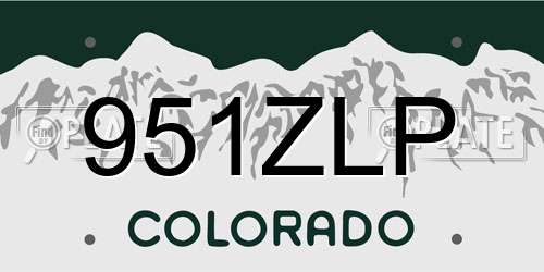 951ZLP Colorado License Plate