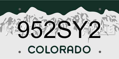 952SY2 Colorado License Plate