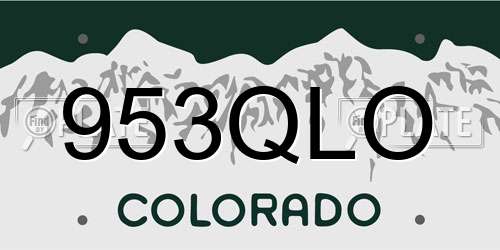 953QLO Colorado License Plate