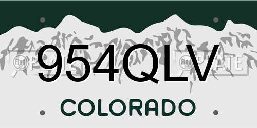954QLV Colorado License Plate