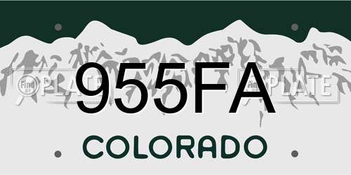 955FA Colorado License Plate