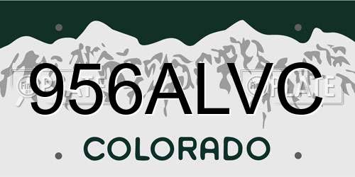956ALVC Colorado License Plate