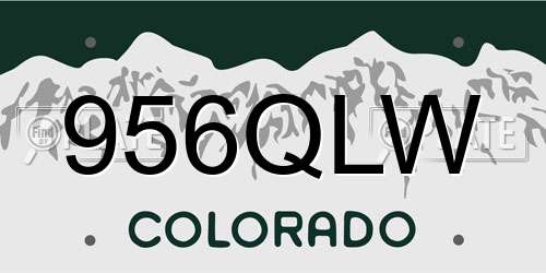 956QLW Colorado License Plate