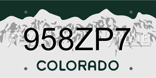 958ZP7 Colorado License Plate