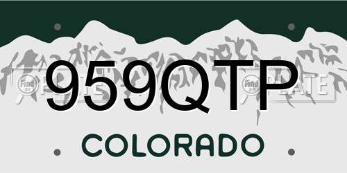 959QTP Colorado License Plate
