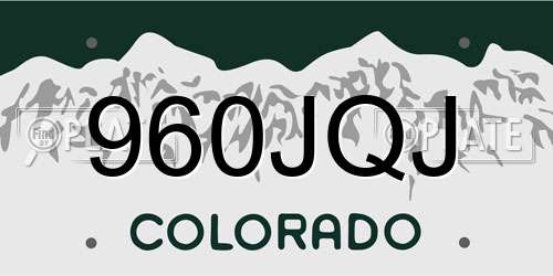 960JQJ Colorado License Plate