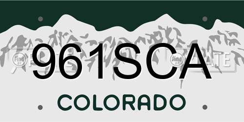 961SCA Colorado License Plate