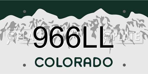 966LL Colorado License Plate
