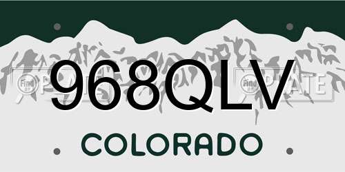 968QLV Colorado License Plate