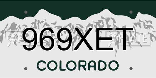 969XET Colorado License Plate