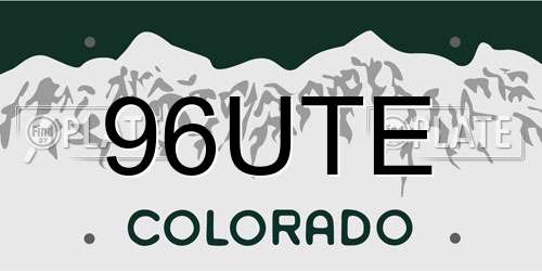 96UTE Colorado License Plate