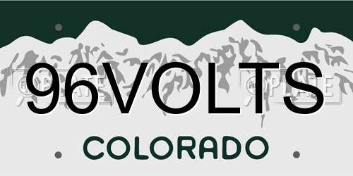 96VOLTS Colorado License Plate