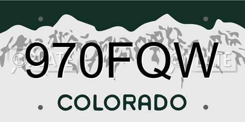 970FQW Colorado License Plate