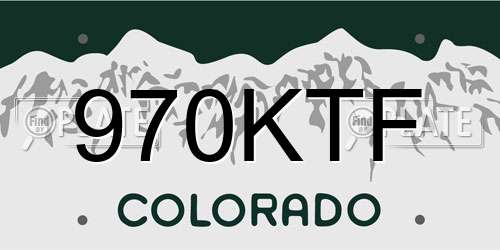 970KTF Colorado License Plate