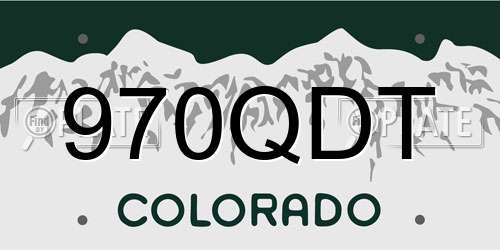 970QDT Colorado License Plate