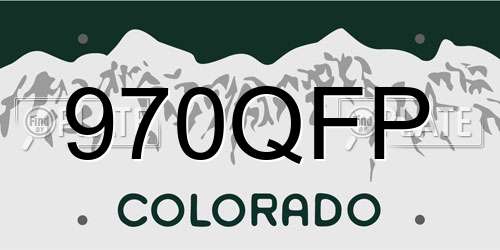 970QFP Colorado License Plate