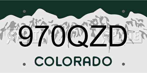 970QZD Colorado License Plate
