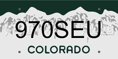 970SEU Colorado License Plate