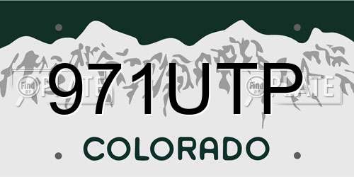 971UTP Colorado License Plate
