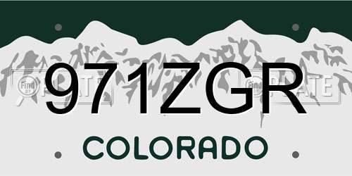 971ZGR Colorado License Plate