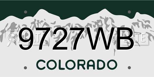 9727WB Colorado License Plate