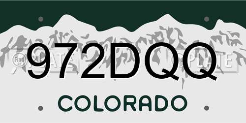 972DQQ Colorado License Plate