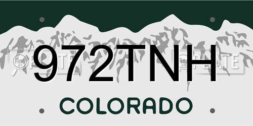 972TNH Colorado License Plate
