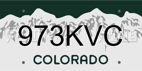 973KVC Colorado License Plate