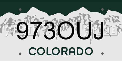 973OUJ Colorado License Plate