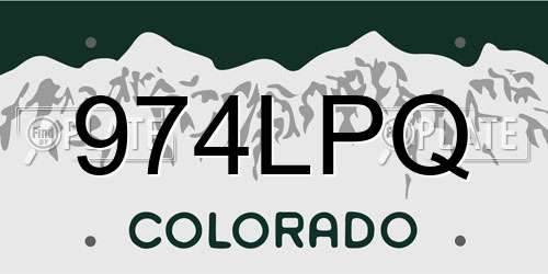 974LPQ Colorado License Plate