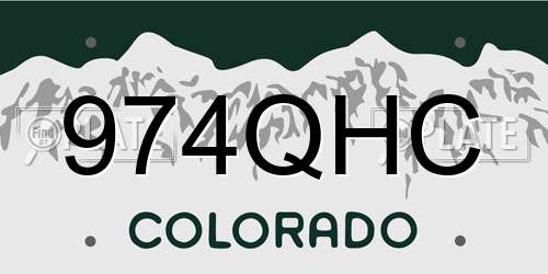 974QHC Colorado License Plate