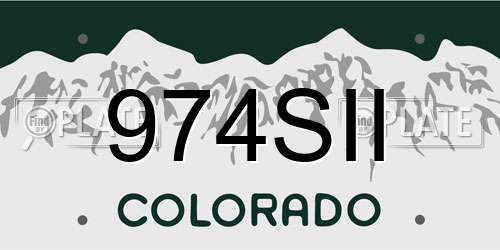 974SII Colorado License Plate