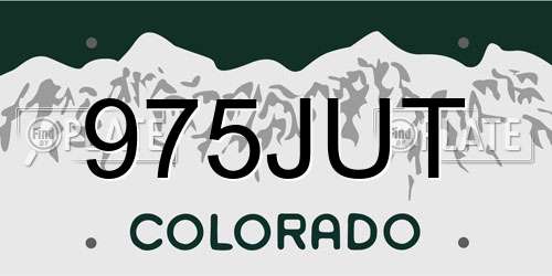 975JUT Colorado License Plate
