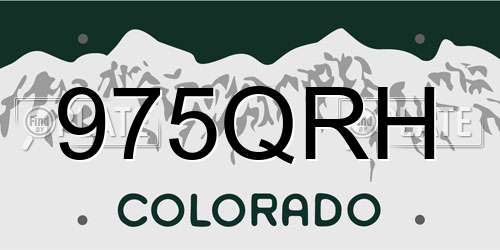 975QRH Colorado License Plate