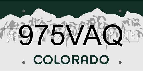 975VAQ Colorado License Plate