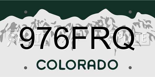 976FRQ Colorado License Plate