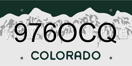 976OCQ Colorado License Plate