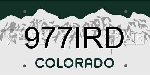 977IRD Colorado License Plate