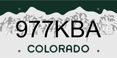 977KBA Colorado License Plate