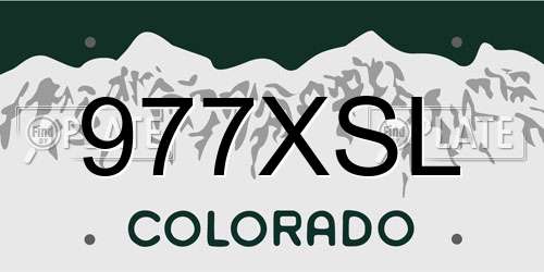 977XSL Colorado License Plate