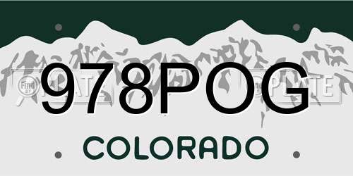 978POG Colorado License Plate