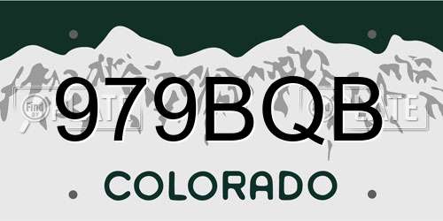 979BQB Colorado License Plate