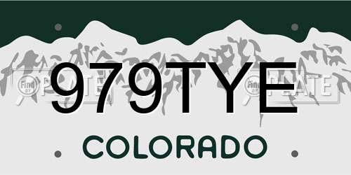 979TYE Colorado License Plate