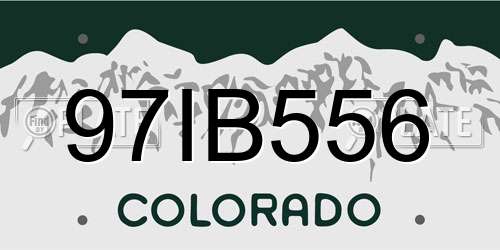 97IB556 Colorado License Plate