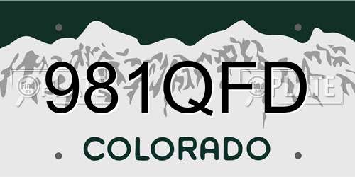 981QFD Colorado License Plate