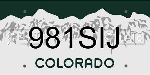 981SIJ Colorado License Plate