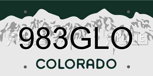 983GLO Colorado License Plate