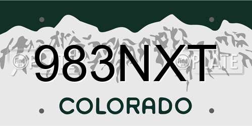 983NXT Colorado License Plate